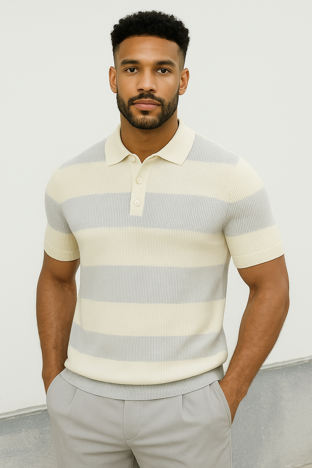 "Men's Summer Lapel Sweater – Short Sleeve Fashion"