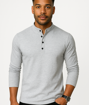Men's Cotton Stand Collar T-Shirt