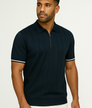 Men's Summer Zipper Polo Shirt