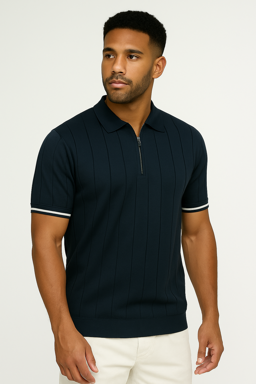 Men's Summer Zipper Polo Shirt
