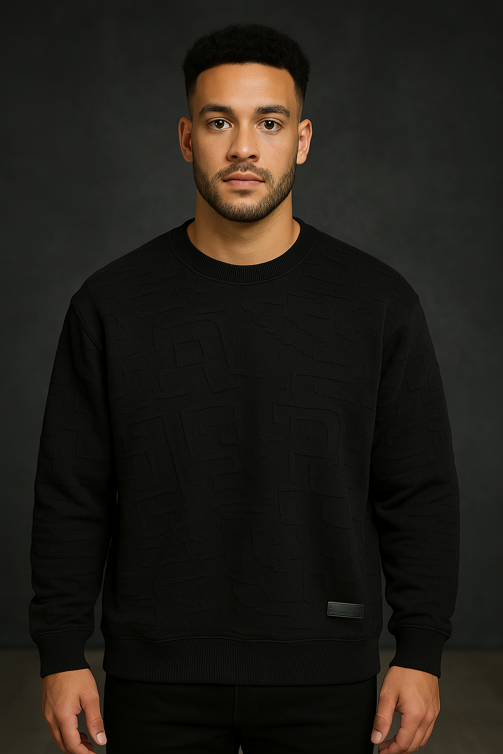 Plus Size Textured Crewneck Sweatshirt