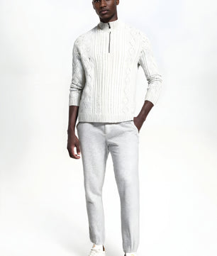 Men's Half-Zip Knit Sweater – Thick & Textured
