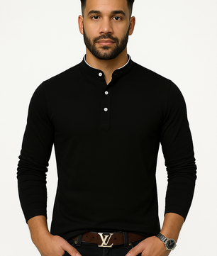 Men's Cotton Stand Collar T-Shirt