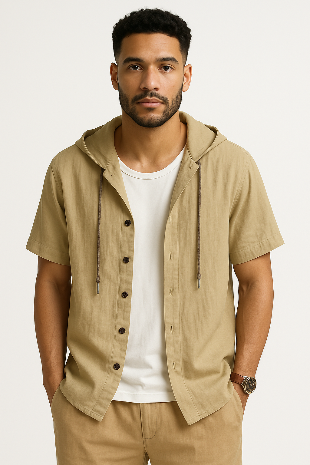 Hooded Short Sleeve Shirt