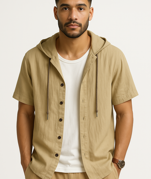 Hooded Short Sleeve Shirt