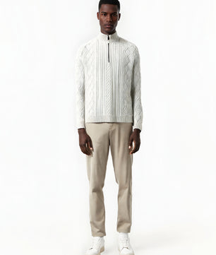 Men's Half-Zip Knit Sweater – Thick & Textured